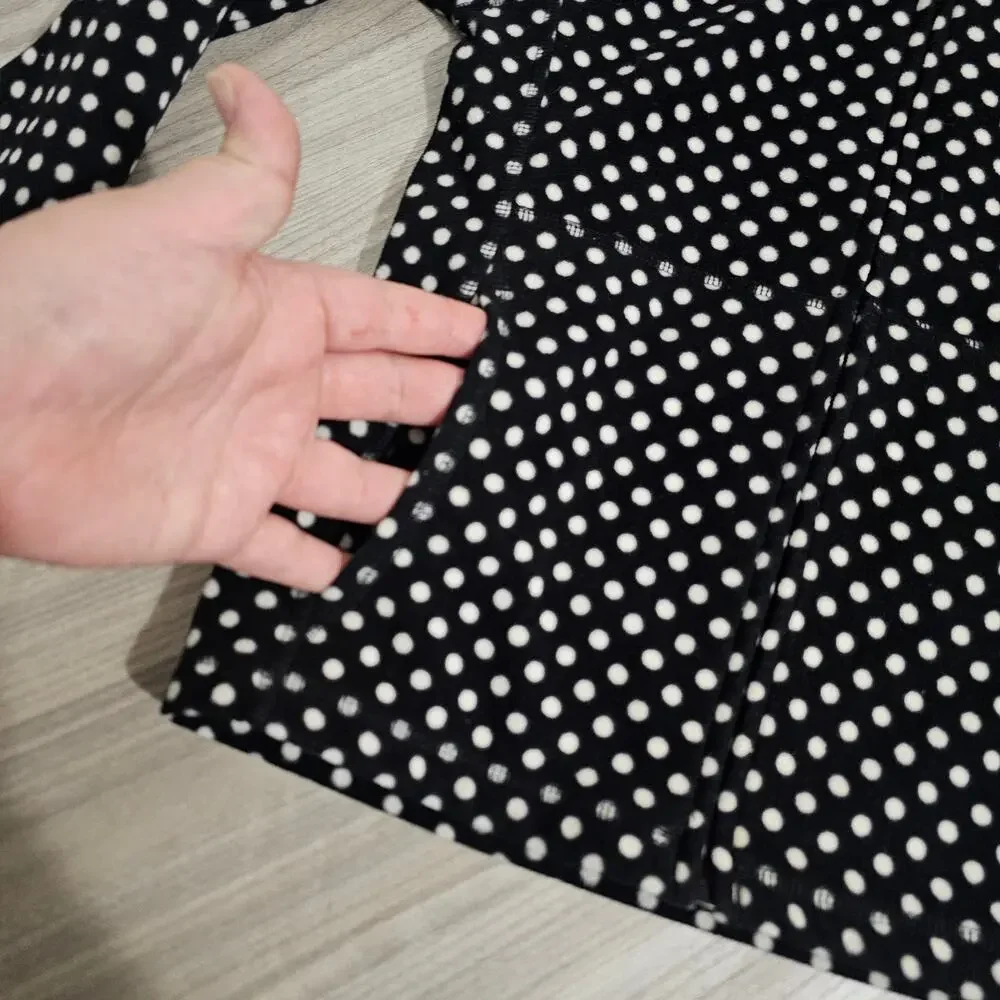 The North Face Black White Polka Dot Fleece Jacket Girls Small 7/8 Fall Winter
